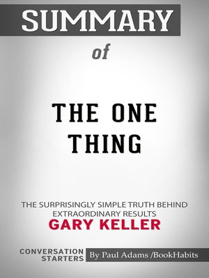 cover image of Summary of the One Thing